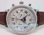 Copy Patek Philippe Watches - Moonphase Grand Complication White Dial Leather Watch